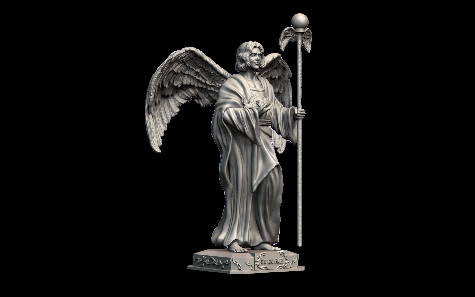 St Raphael Archangel 3D print model_4