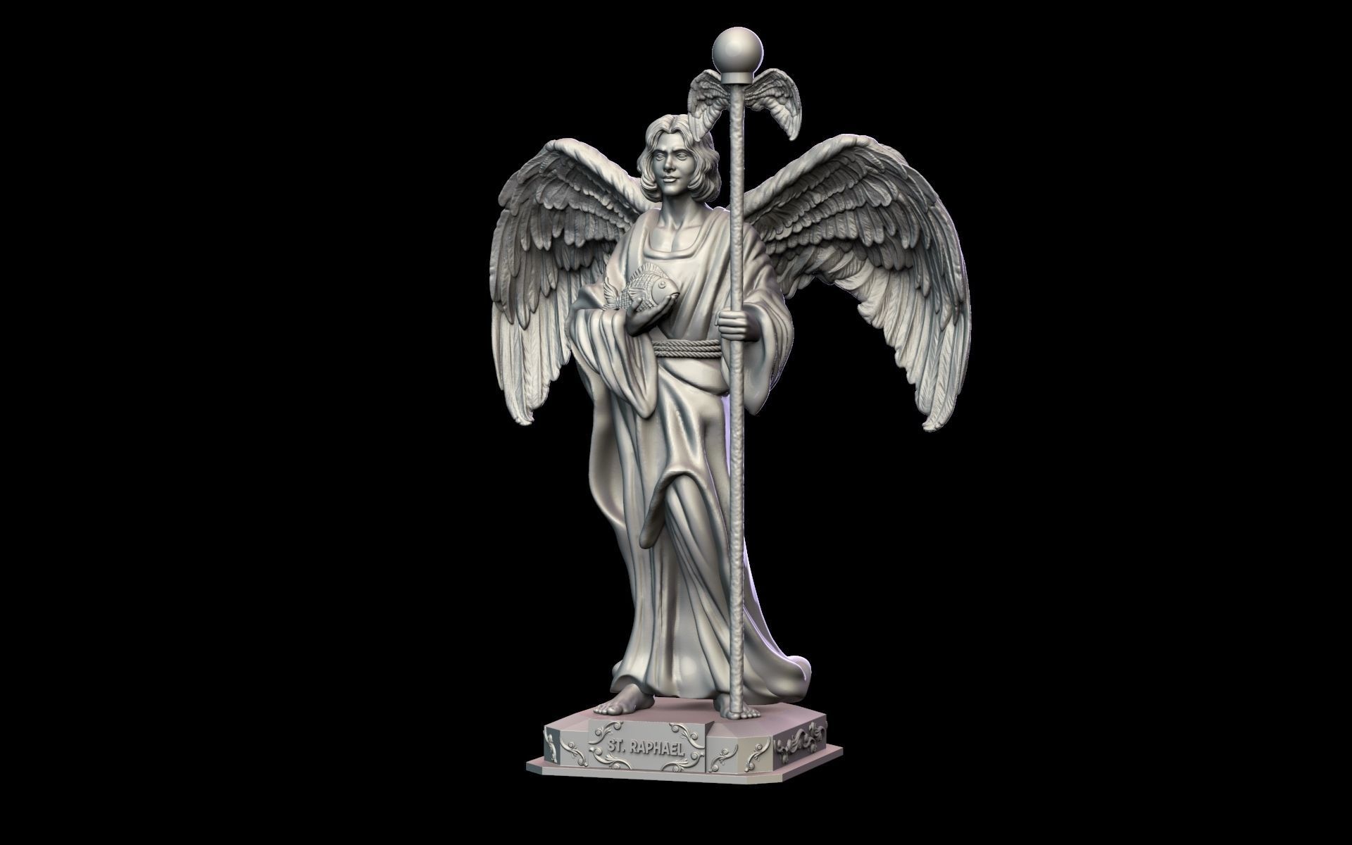 St Raphael Archangel 3D print model_8