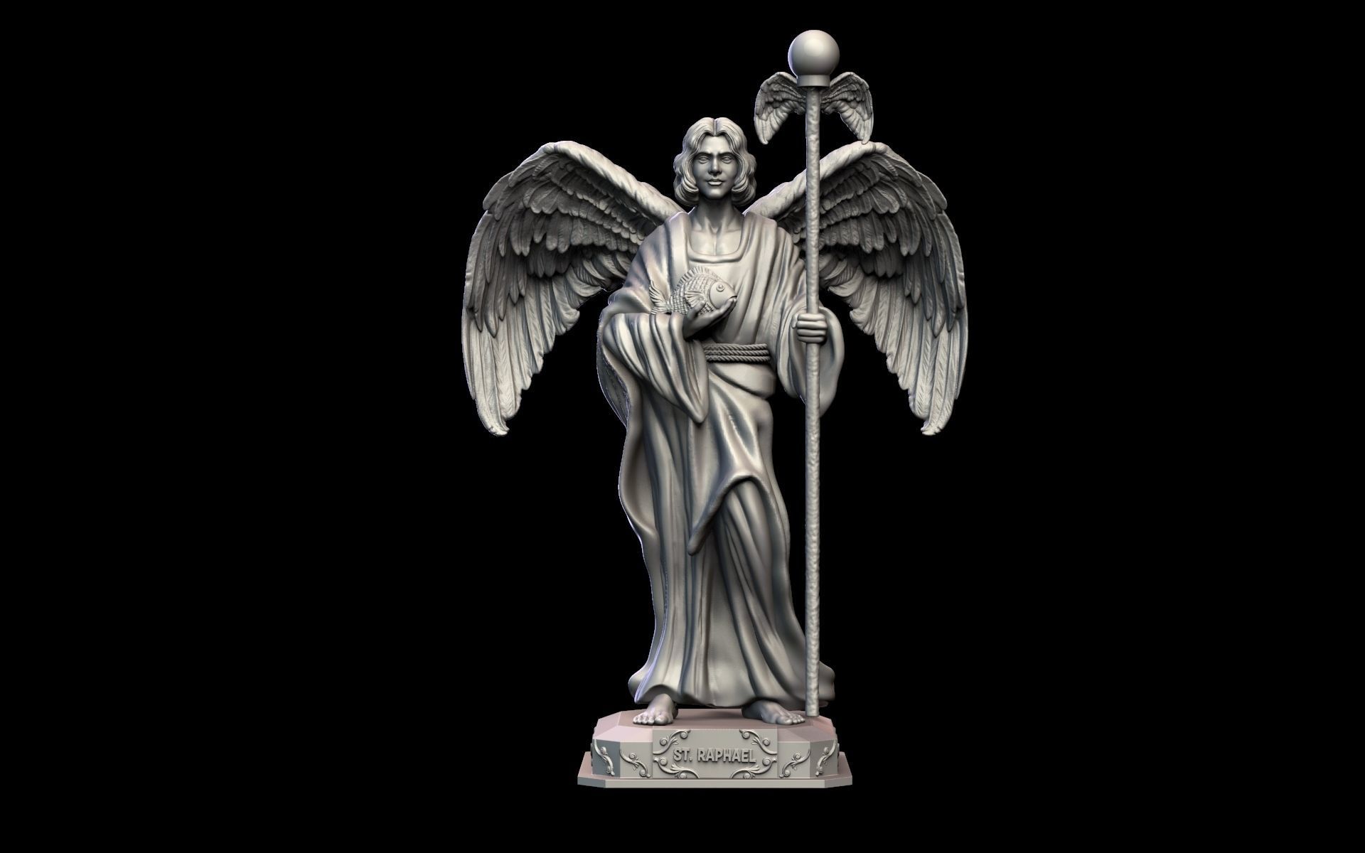 St Raphael Archangel 3D print model_3