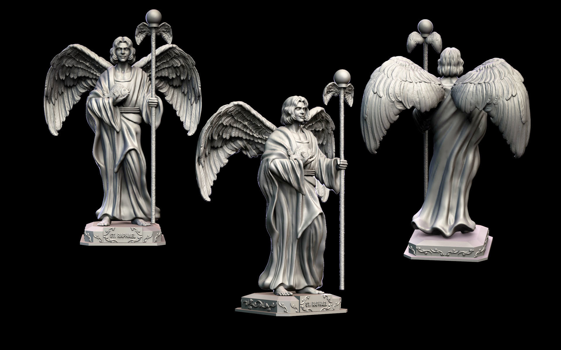 St Raphael Archangel 3D print model_2