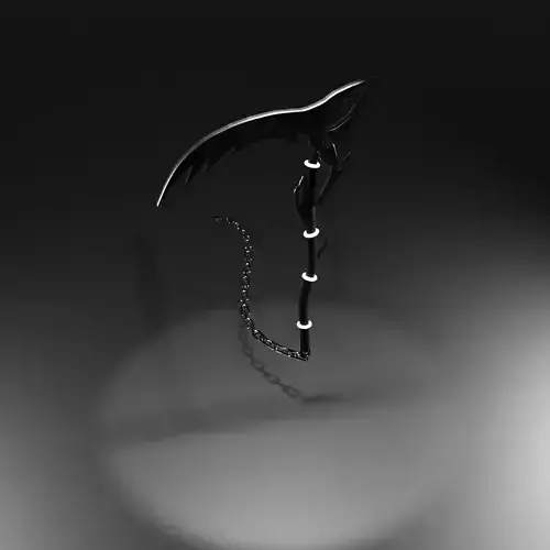 Stylized Scythe Weapon with chain PBR High poly game ready