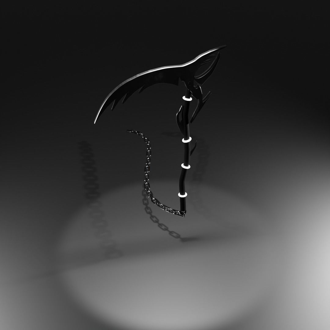 Stylized Scythe Weapon with chain PBR High poly game ready 3D model ...