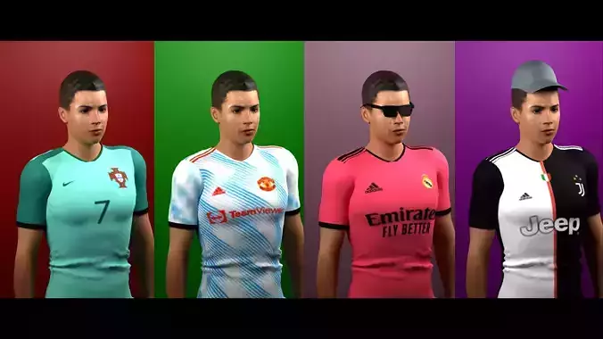 NFT Characters Cristiano Ronaldo - Create 500 NFT Low-poly 3D model