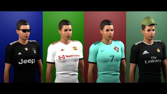 NFT Characters Cristiano Ronaldo - Create 500 NFT Low-poly 3D model