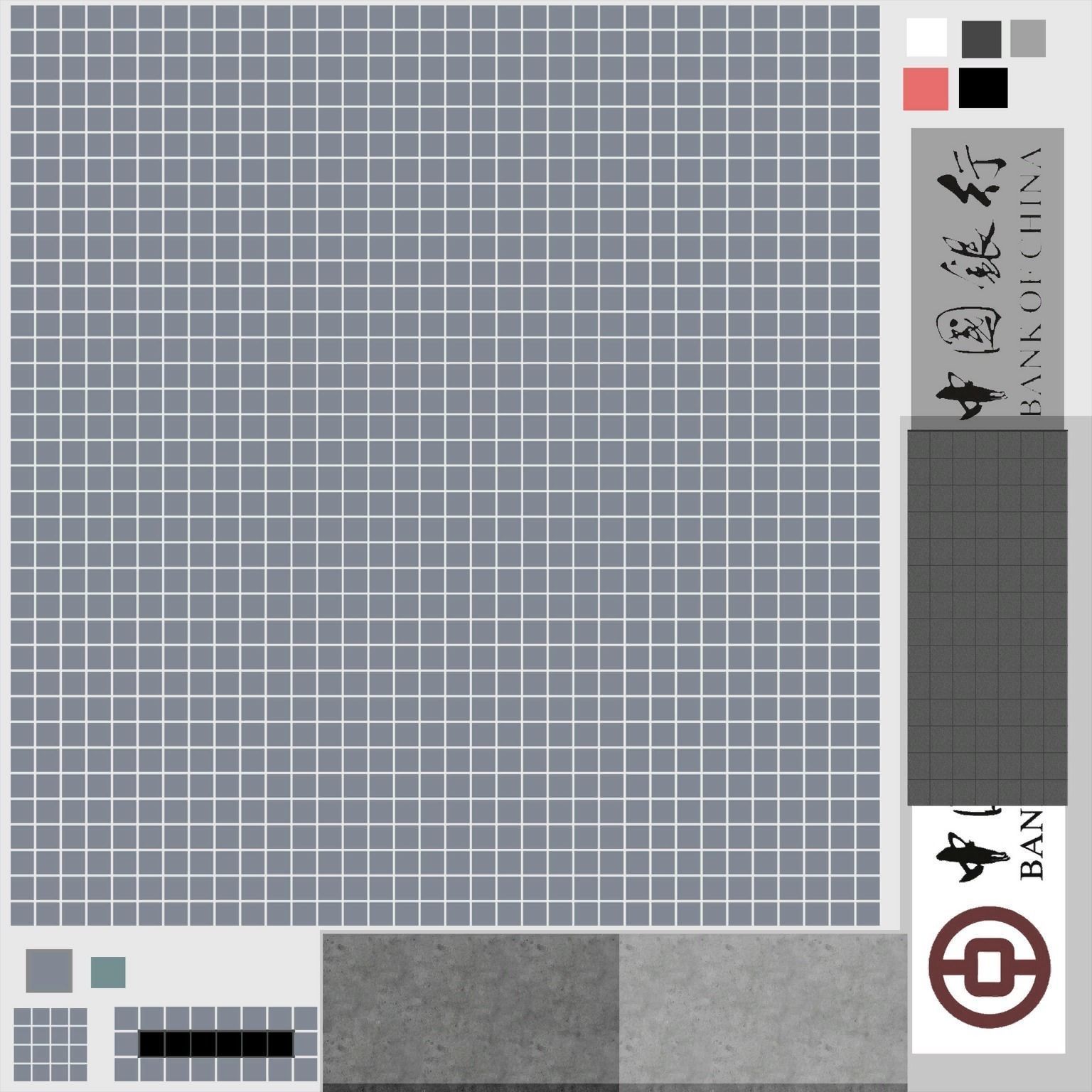 Bank Of China Tower HK Low-poly 3D model_11