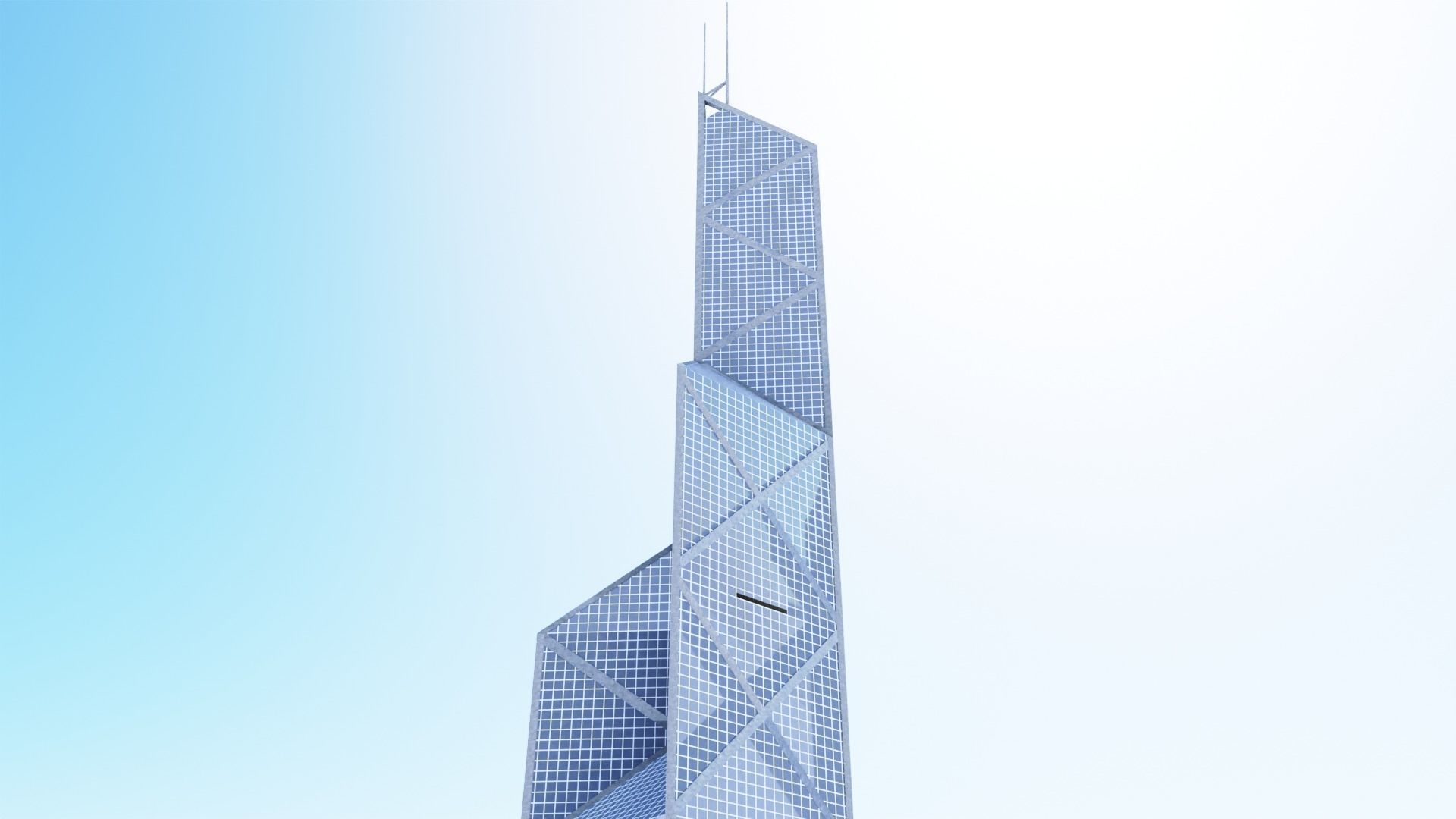 Bank Of China Tower HK Low-poly 3D model_10