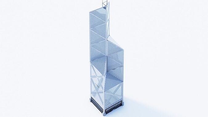 Bank Of China Tower HK Low-poly 3D model