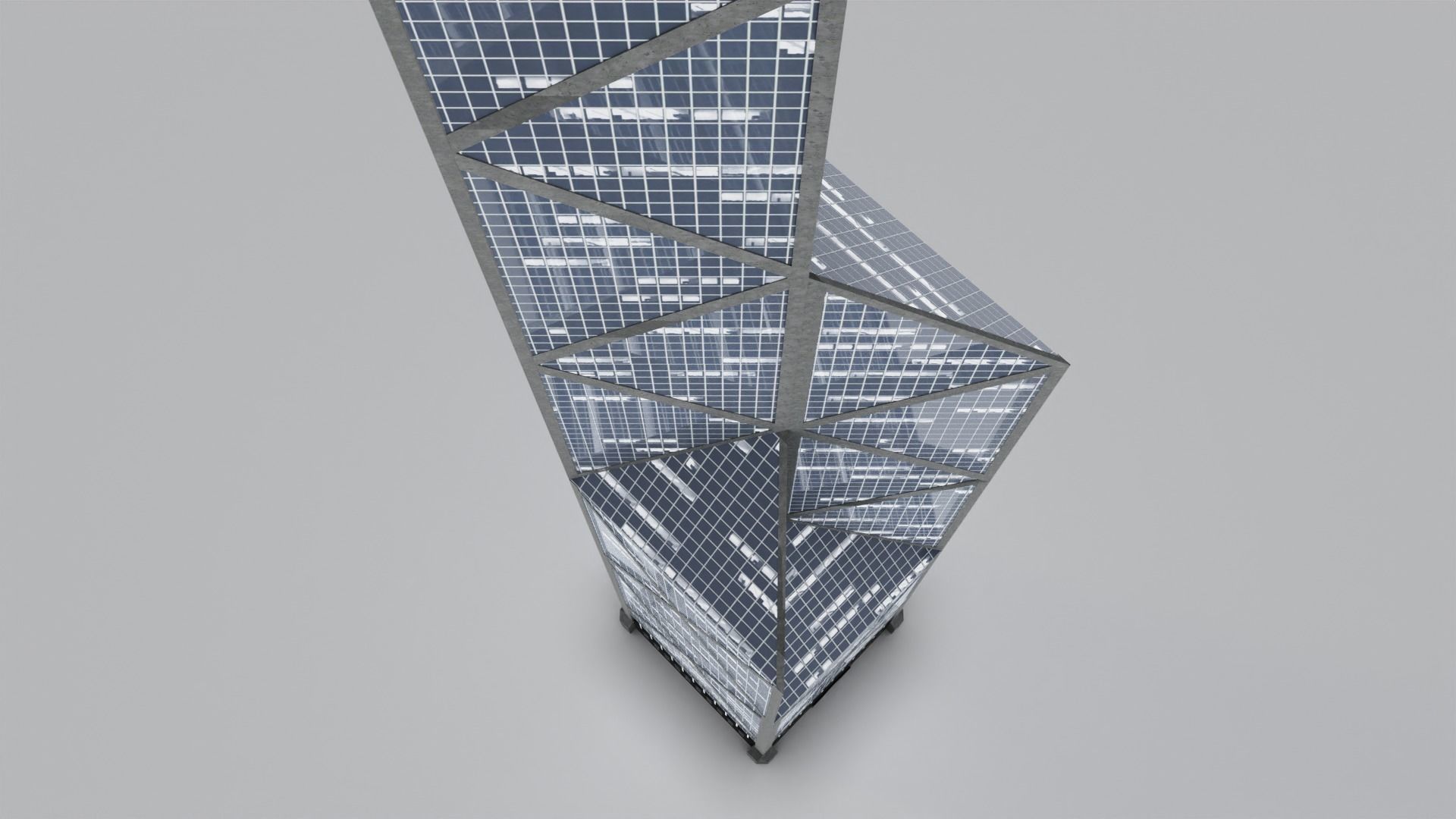 Bank Of China Tower HK Low-poly 3D model_4