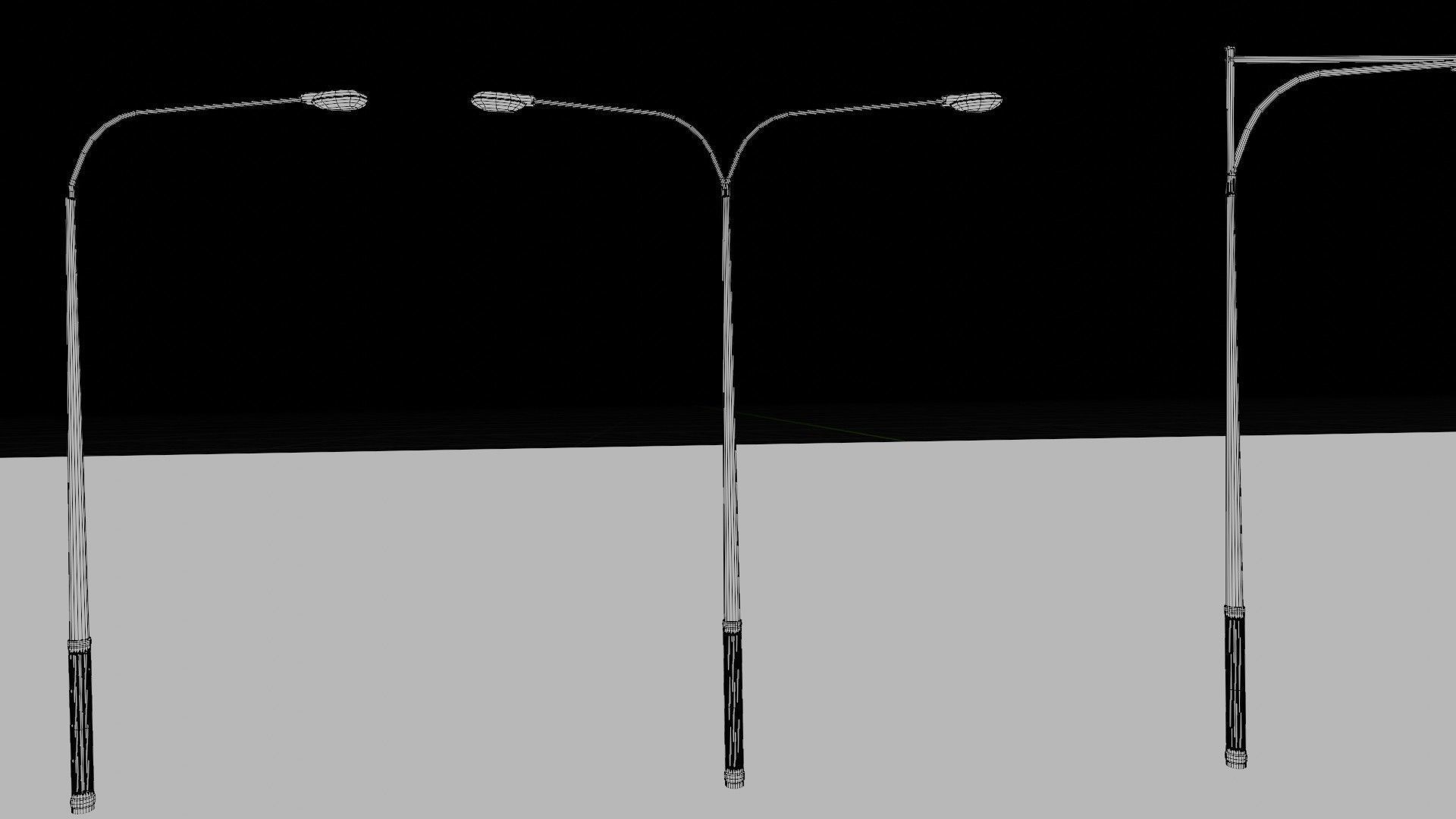 lowpoly street lights Low-poly 3D model_7