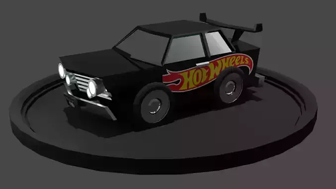 3D hotwheel low poly car Free low-poly 3D model