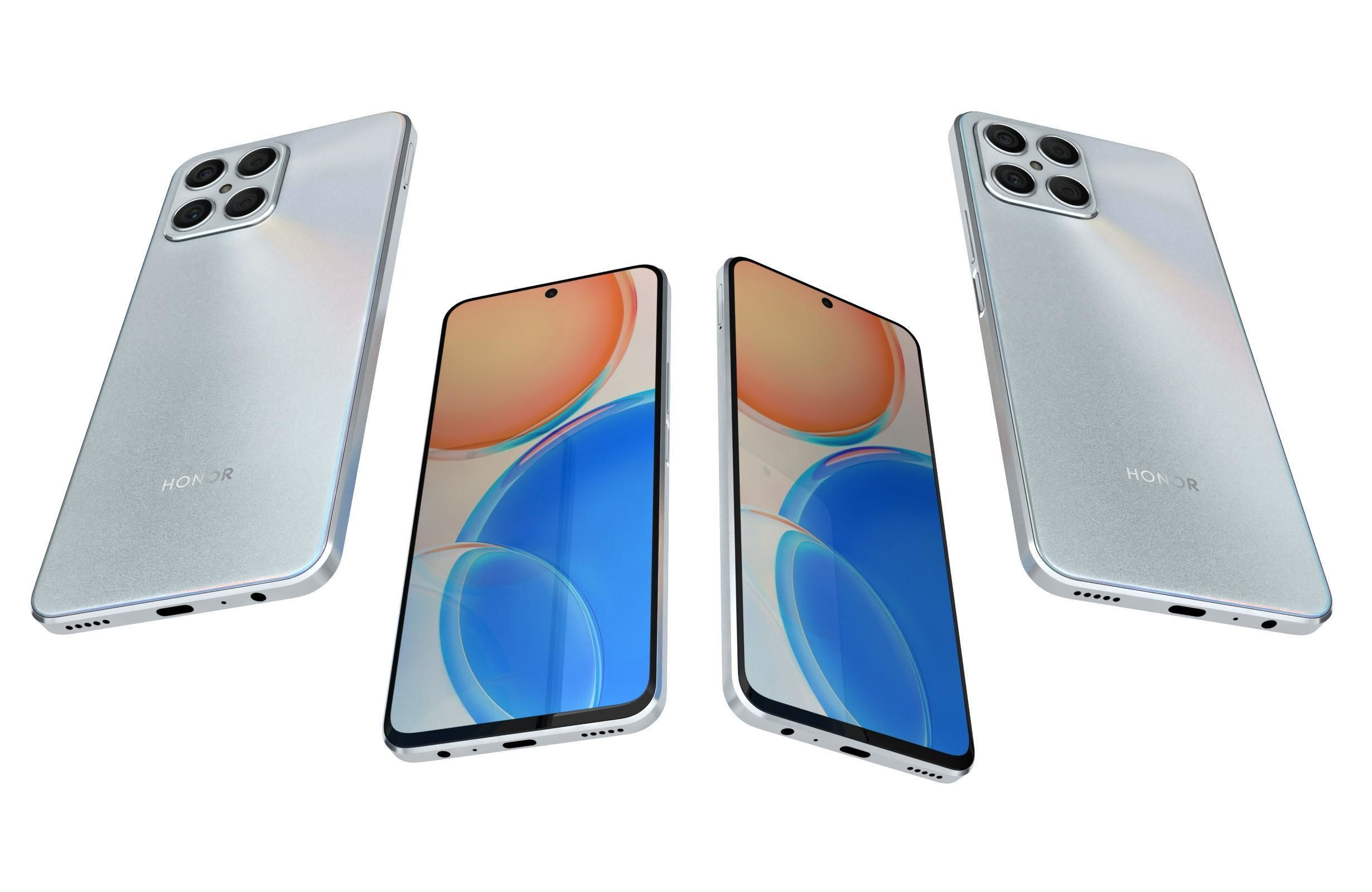 Honor X8 White 3D model_5