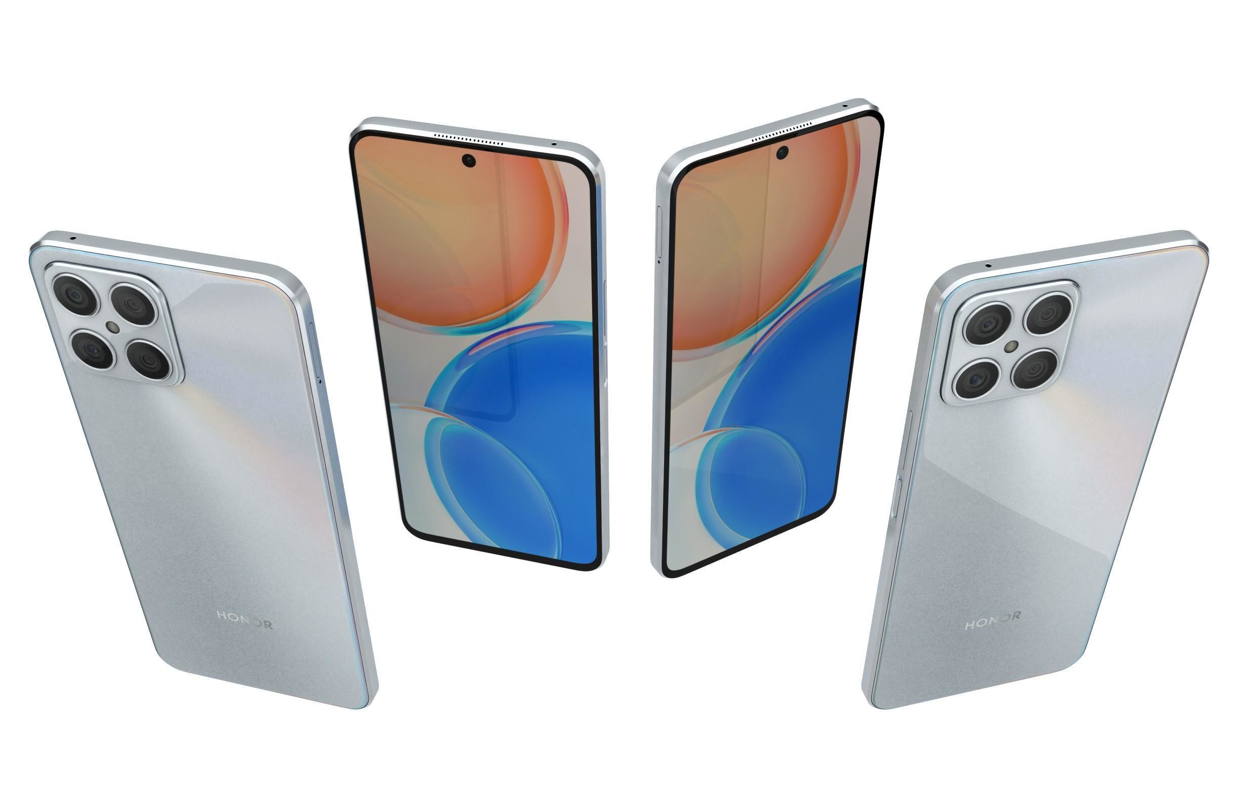 Honor X8 White 3D model_4