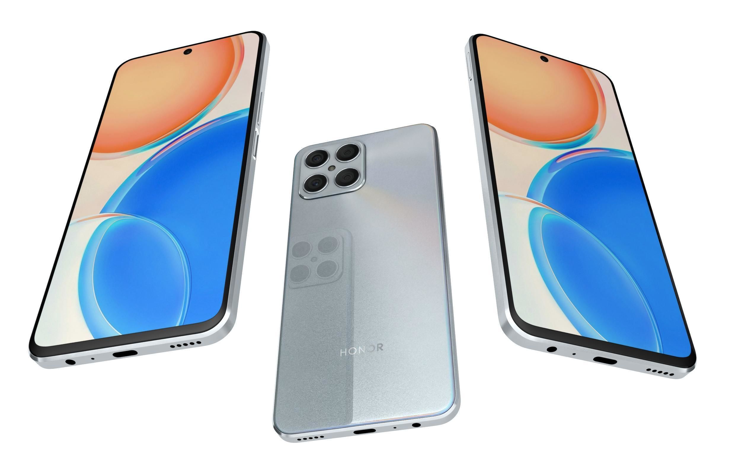 Honor X8 White 3D model_2