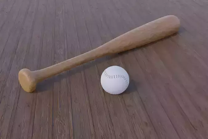 Baseball bat and ball