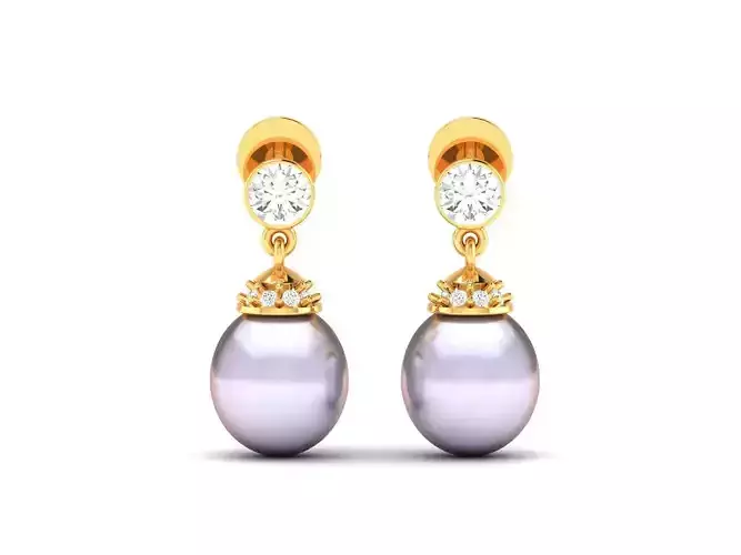 Women Opal Stone  Earrings 3D print model