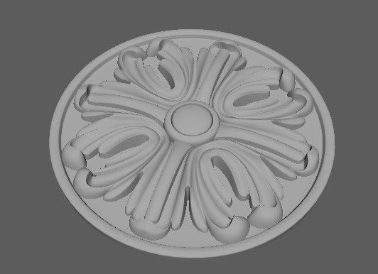 rosette decorative medallion 3D model_1