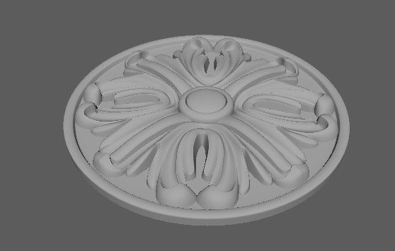 rosette decorative medallion 3D model_2