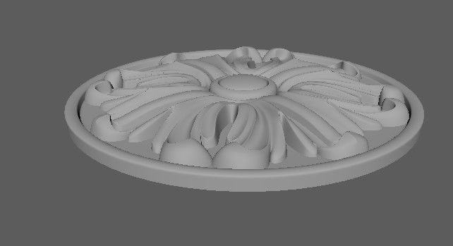 rosette decorative medallion 3D model_3