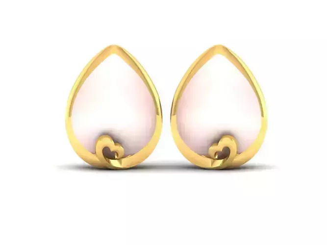 Women Opal Stone Earrings 3D print model
