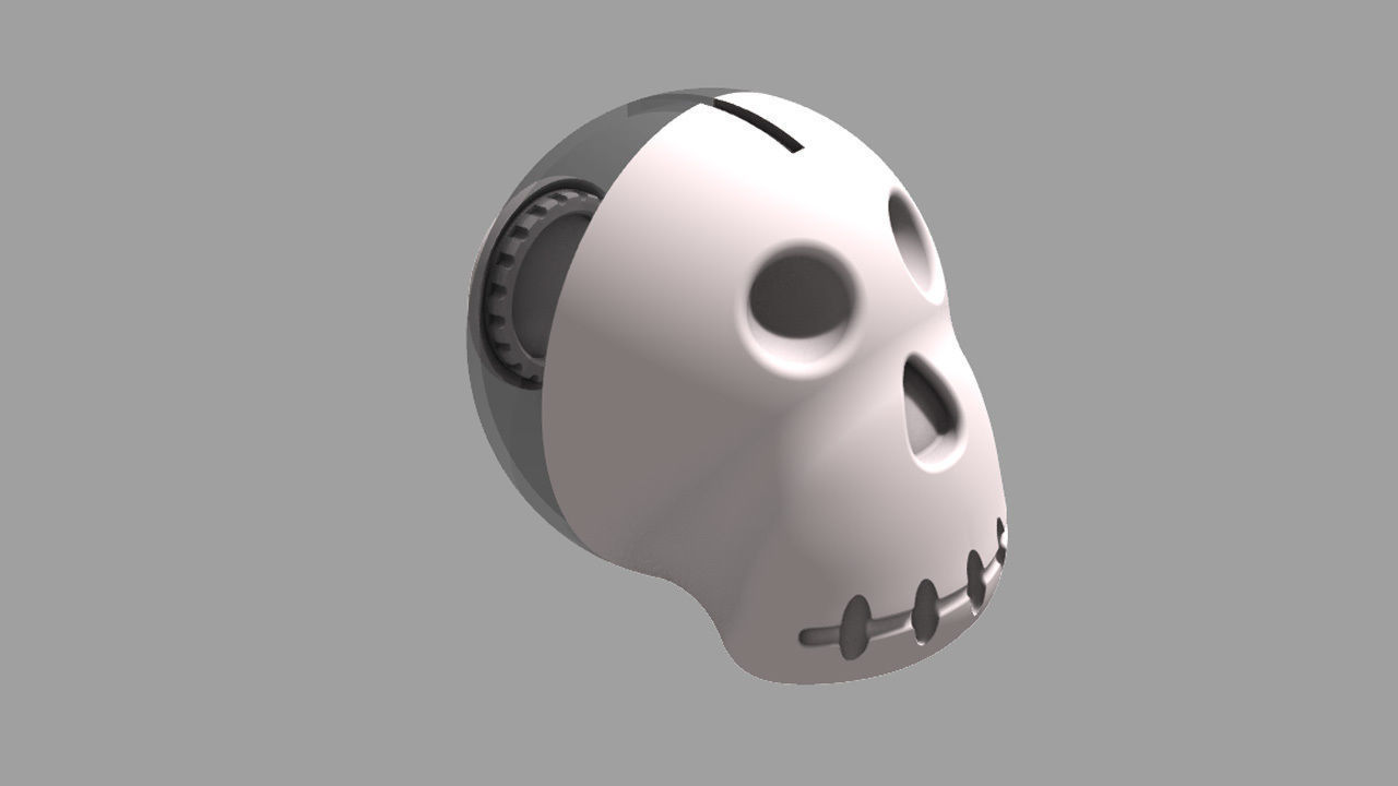 Skull Piggybank 3D print model_6