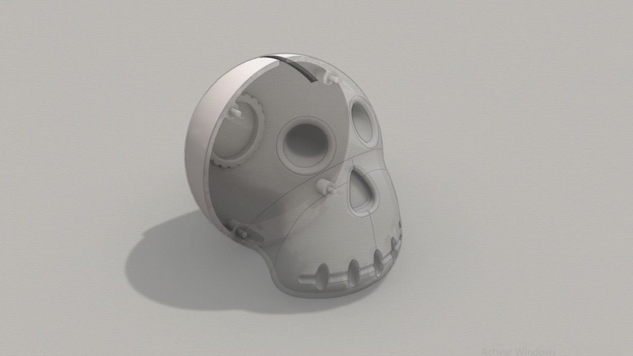 Skull Piggybank 3D print model_3
