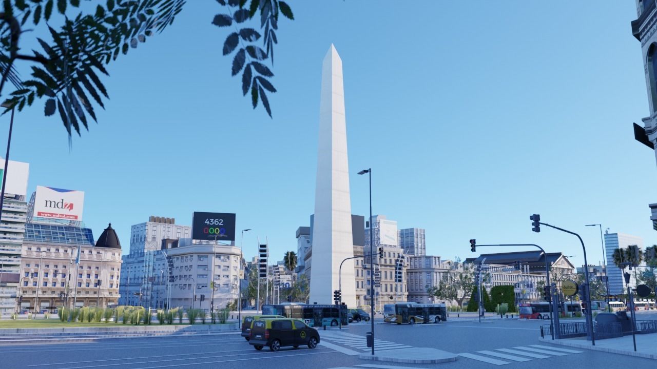 Buenos Aires City day and night 3D model_32