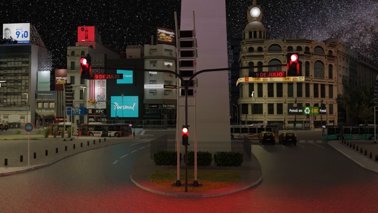 Buenos Aires City day and night 3D model_33