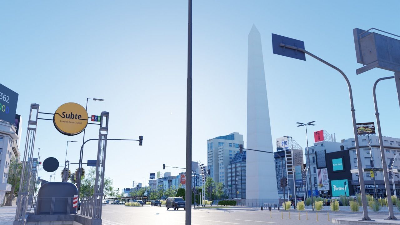 Buenos Aires City day and night 3D model_5