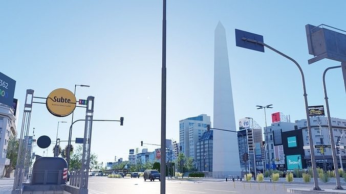 Buenos Aires City day and night 3D model 6