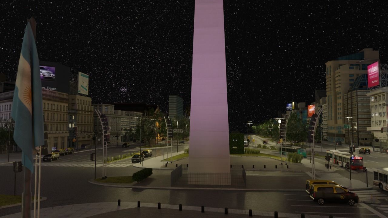 Buenos Aires City day and night 3D model_30