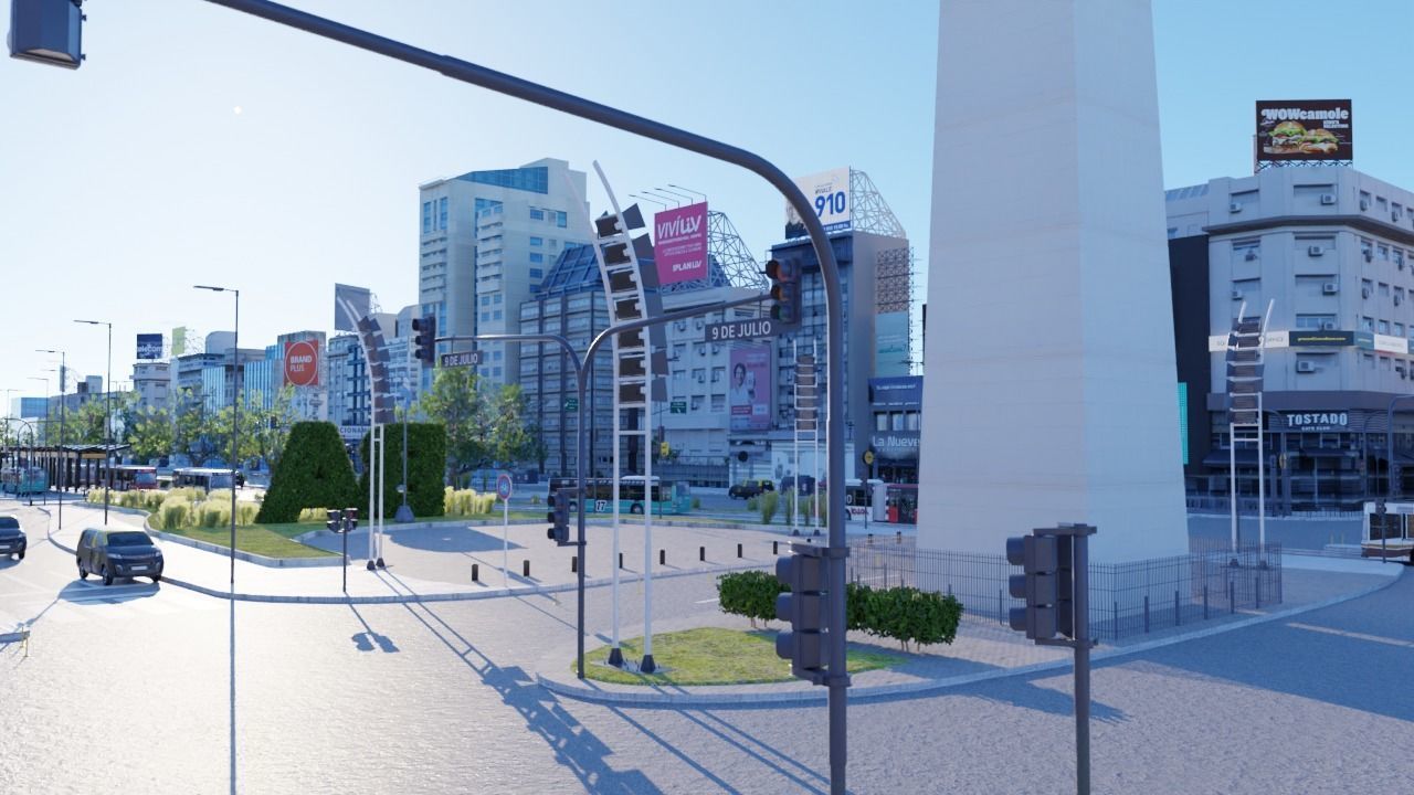 Buenos Aires City day and night 3D model_38