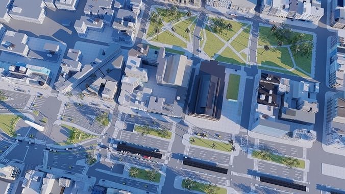 Buenos Aires City day and night 3D model 7
