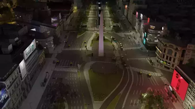 Buenos Aires City day and night 3D model