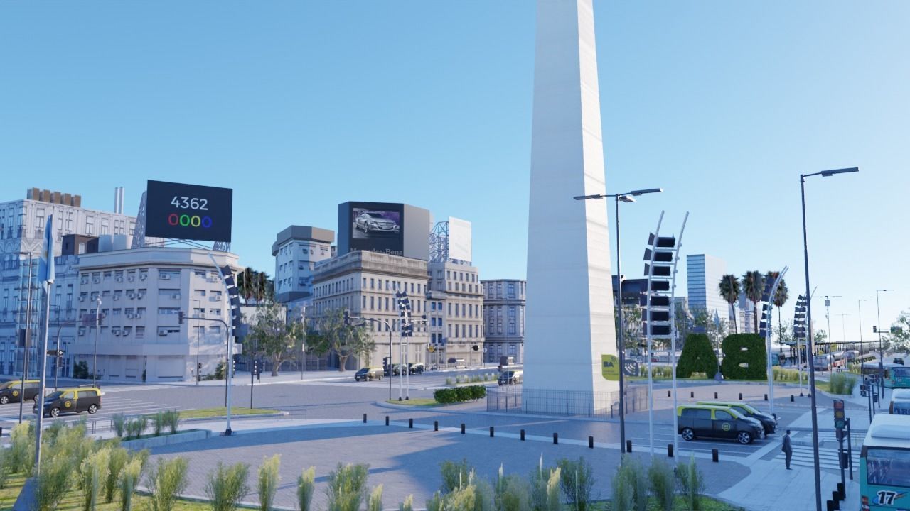 Buenos Aires City day and night 3D model_19