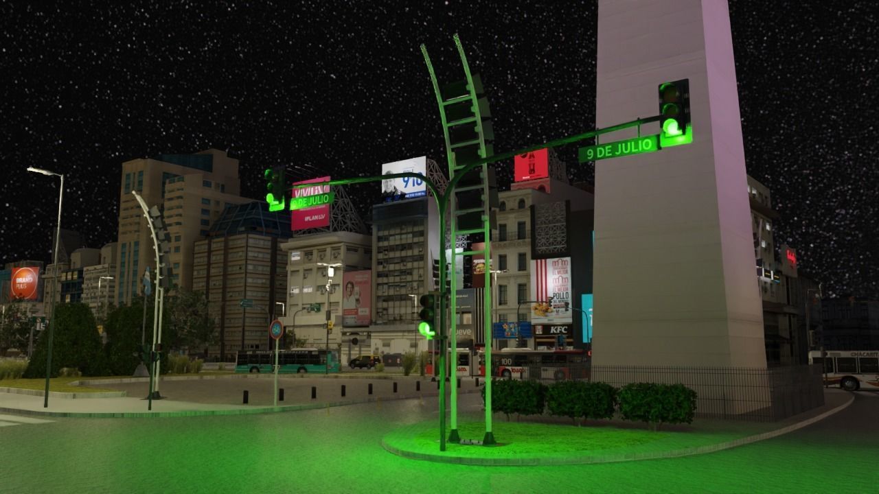 Buenos Aires City day and night 3D model_34