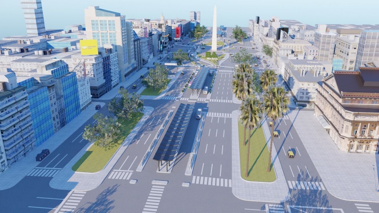 Buenos Aires City day and night 3D model_12