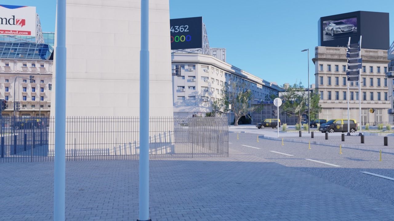 Buenos Aires City day and night 3D model_9