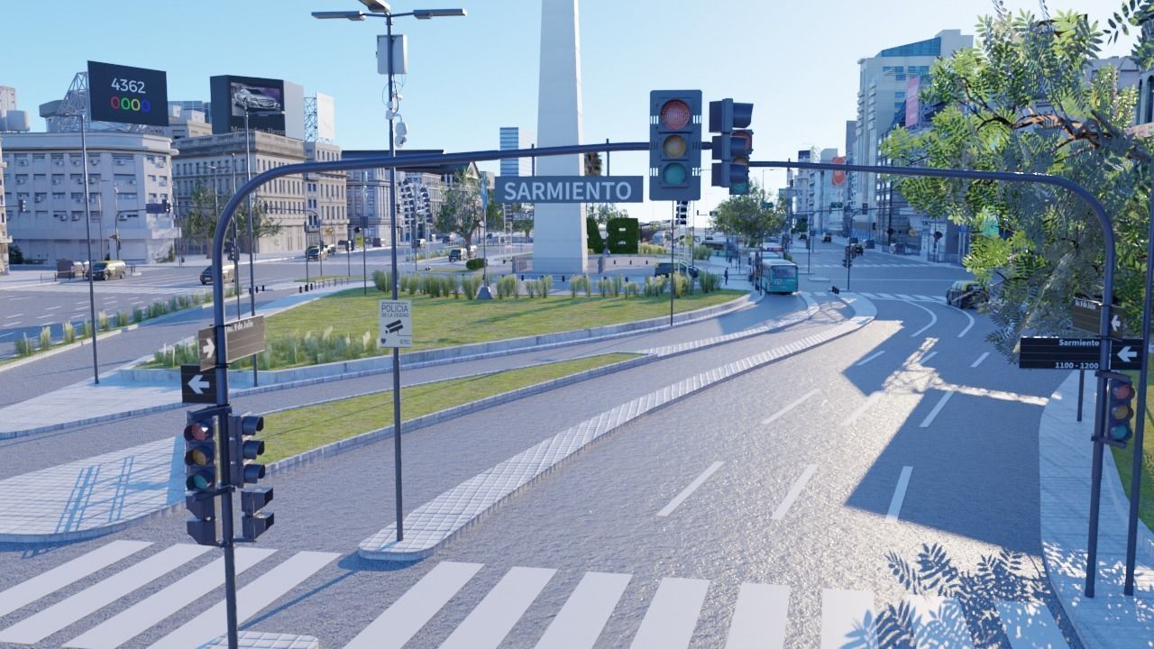 Buenos Aires City day and night 3D model_21