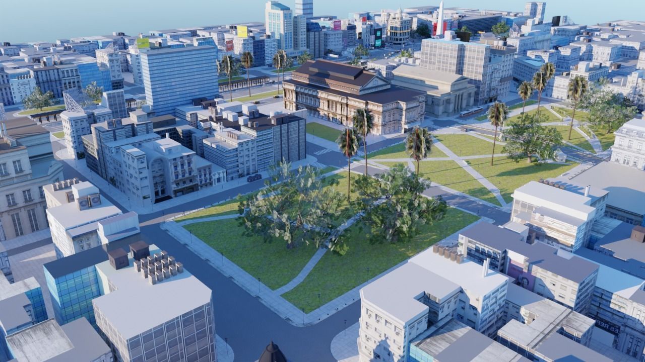 Buenos Aires City day and night 3D model_14