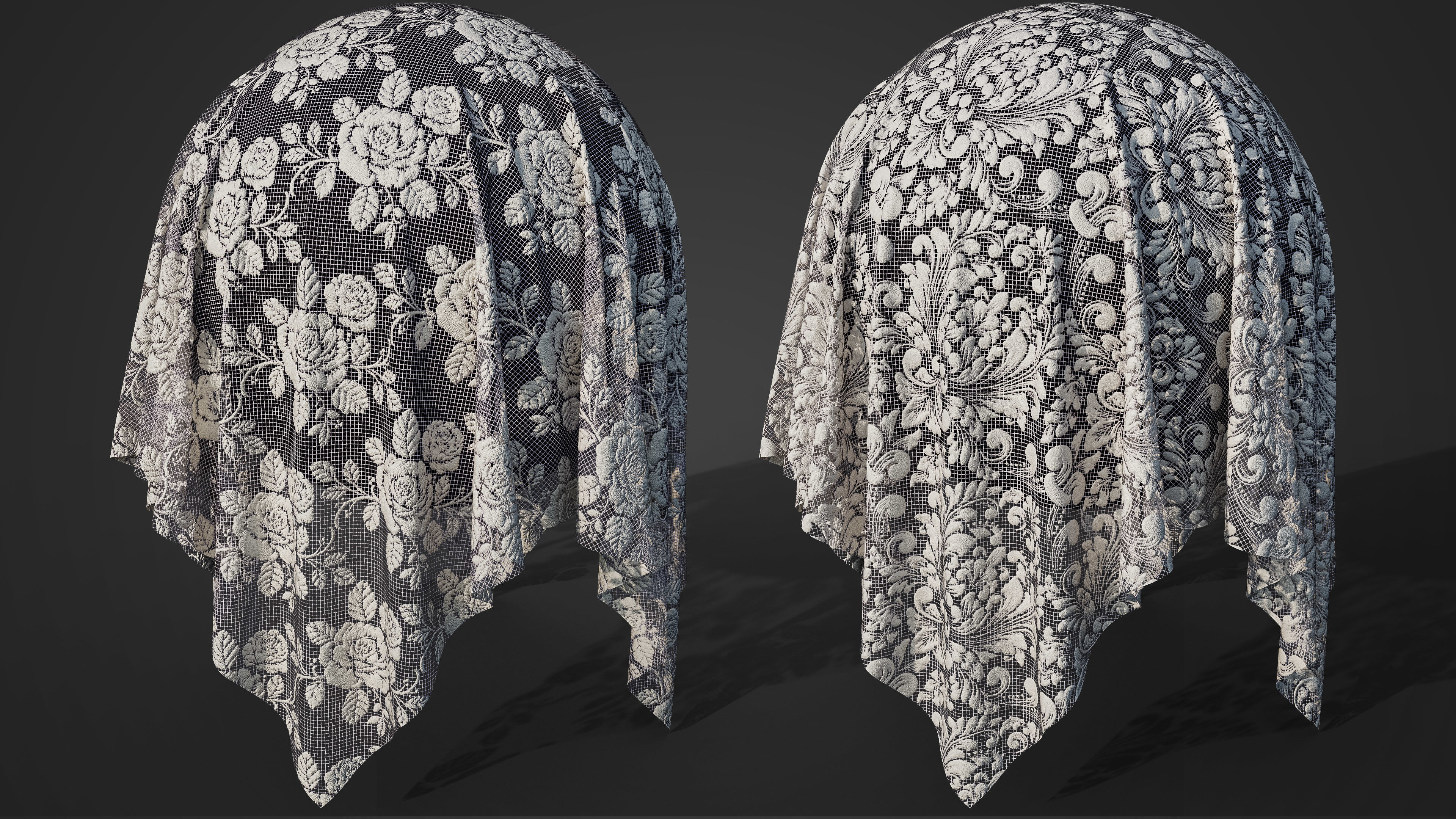 50 Lace Fabric Texture Sbsar VideoTutorial Vol01 3D model_15