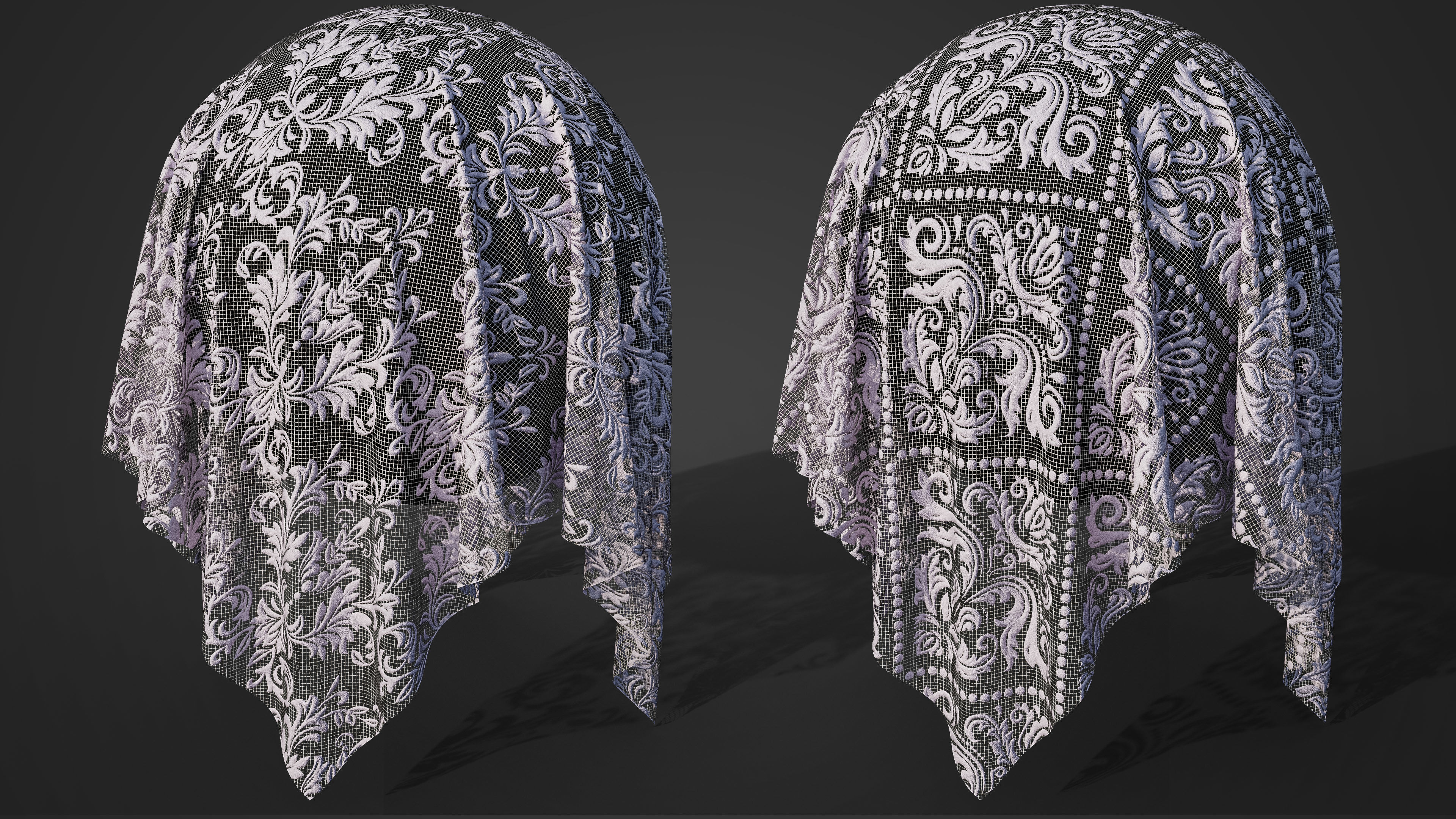 50 Lace Fabric Texture Sbsar VideoTutorial Vol01 3D model_7