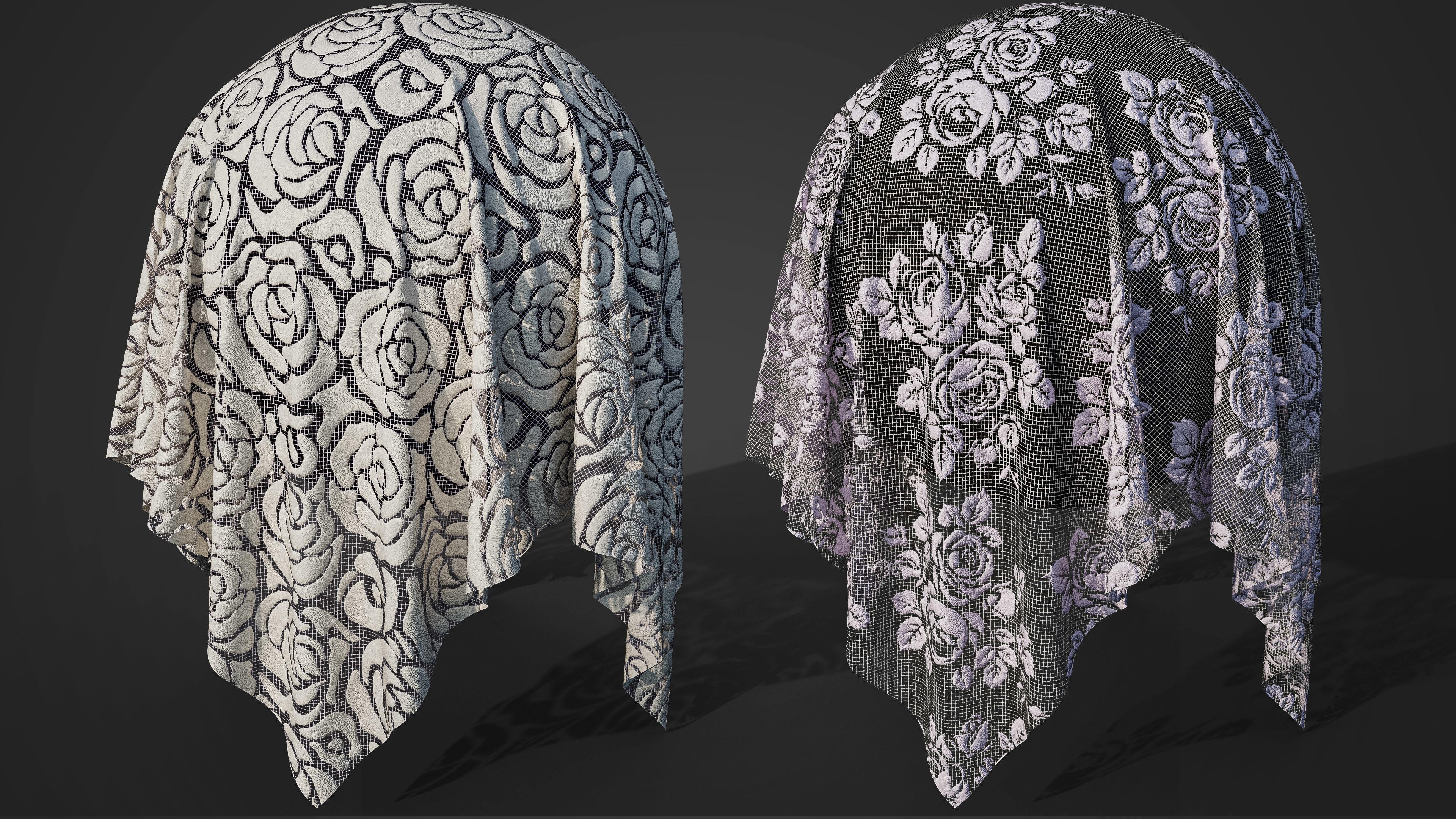 50 Lace Fabric Texture Sbsar VideoTutorial Vol01 3D model_12