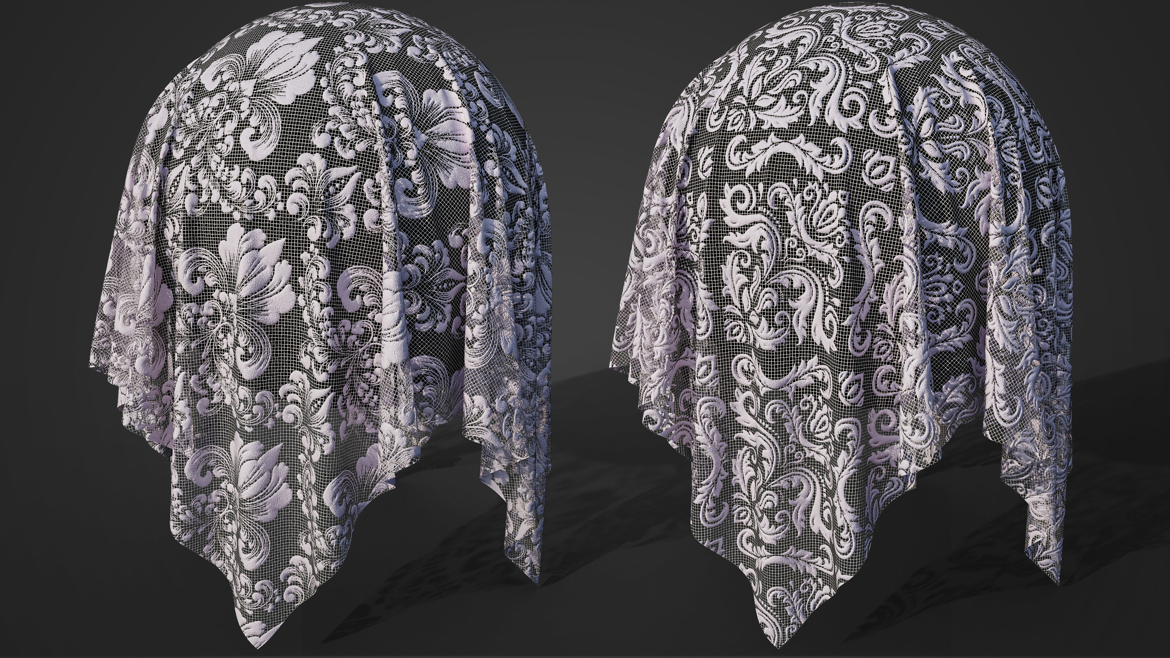 50 Lace Fabric Texture Sbsar VideoTutorial Vol01 3D model_10