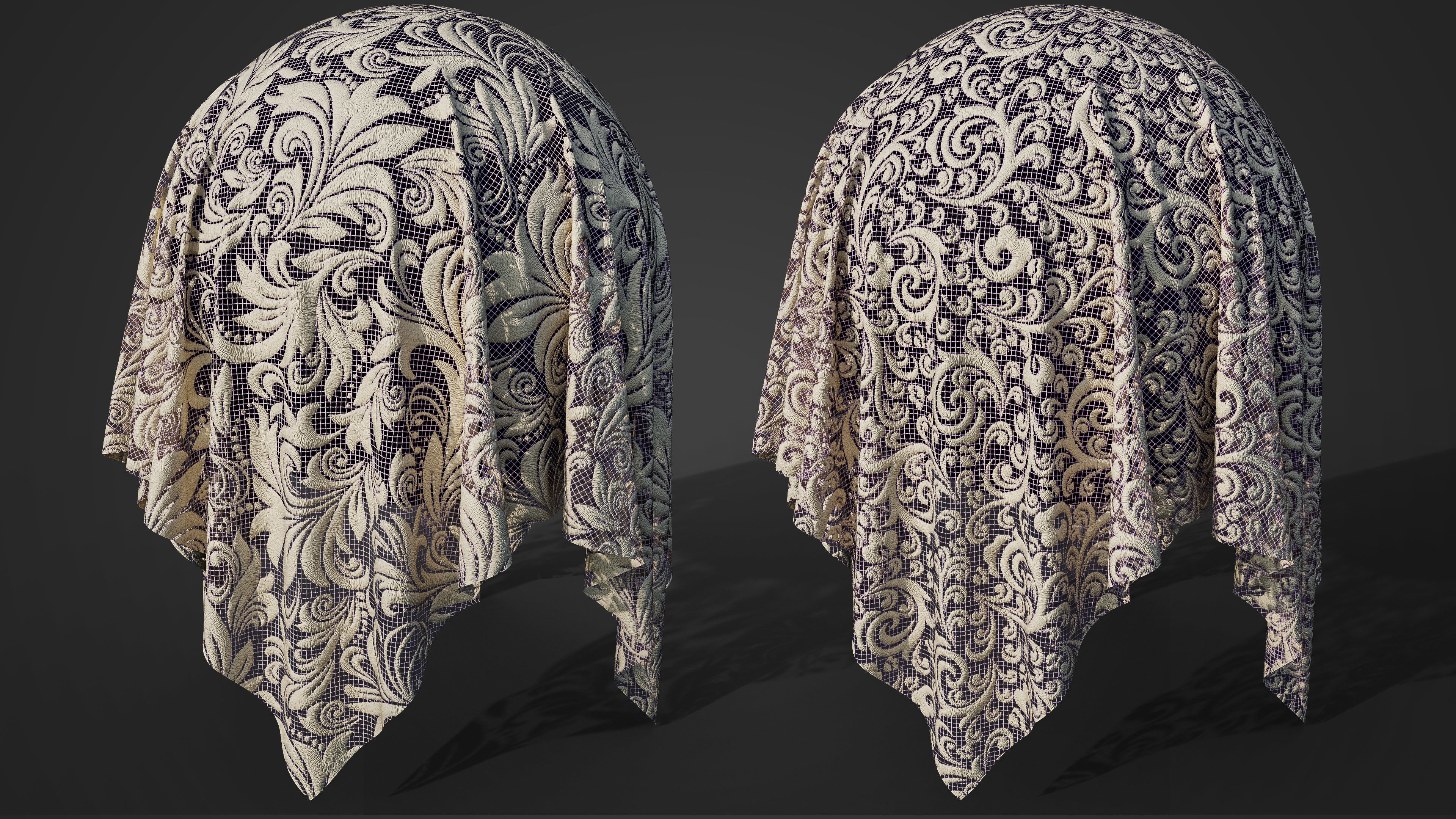 50 Lace Fabric Texture Sbsar VideoTutorial Vol01 3D model_2