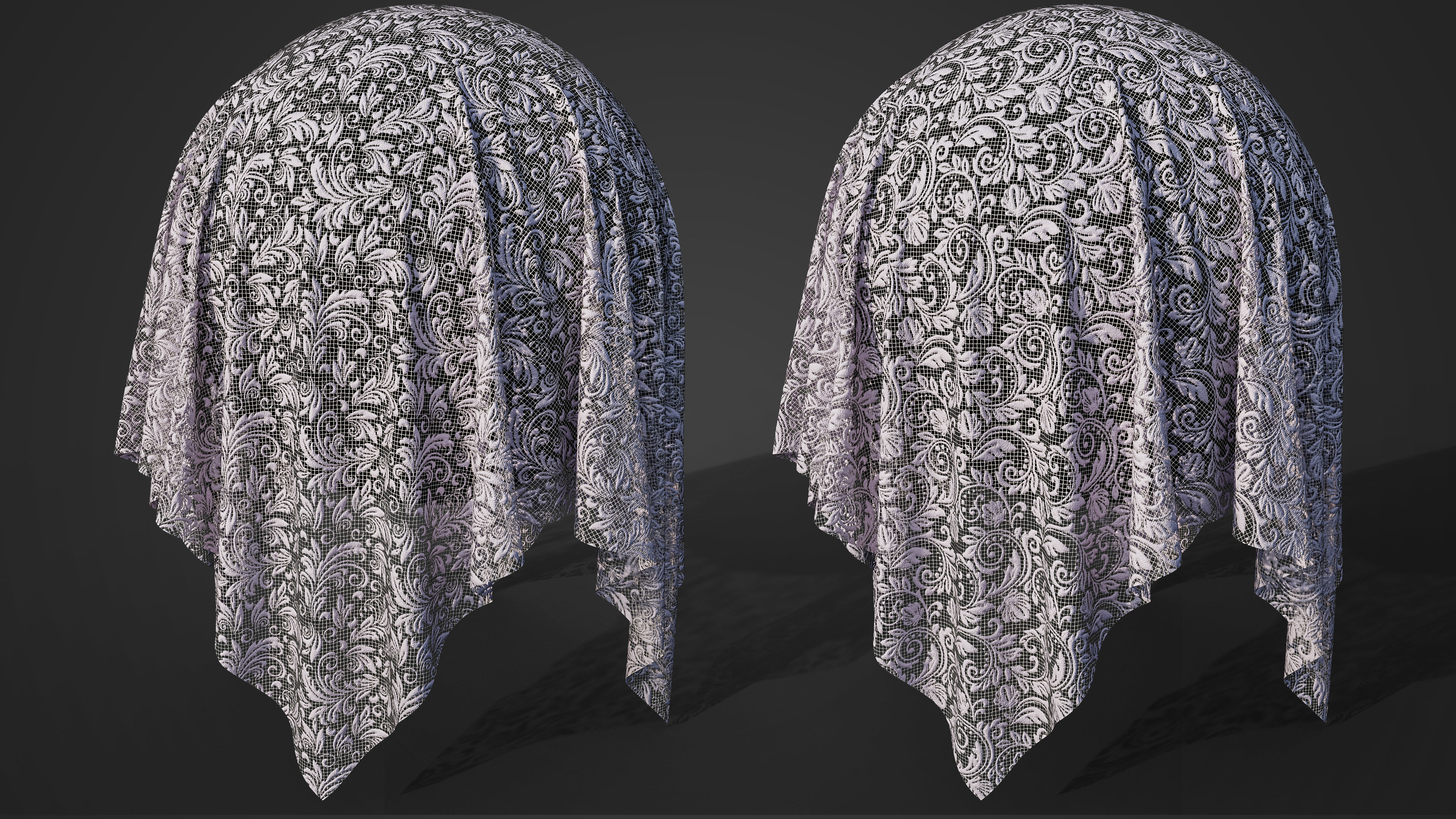 50 Lace Fabric Texture Sbsar VideoTutorial Vol01 3D model_6