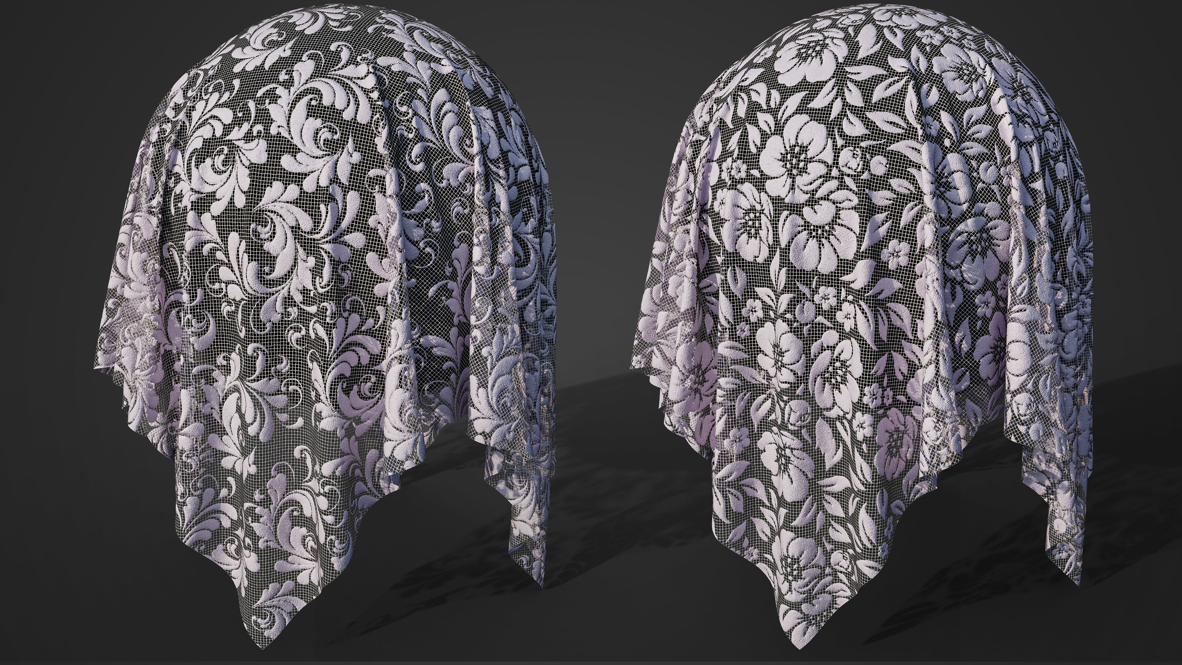 50 Lace Fabric Texture Sbsar VideoTutorial Vol01 3D model_5