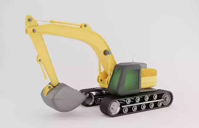 Backhoe loader isolated on white