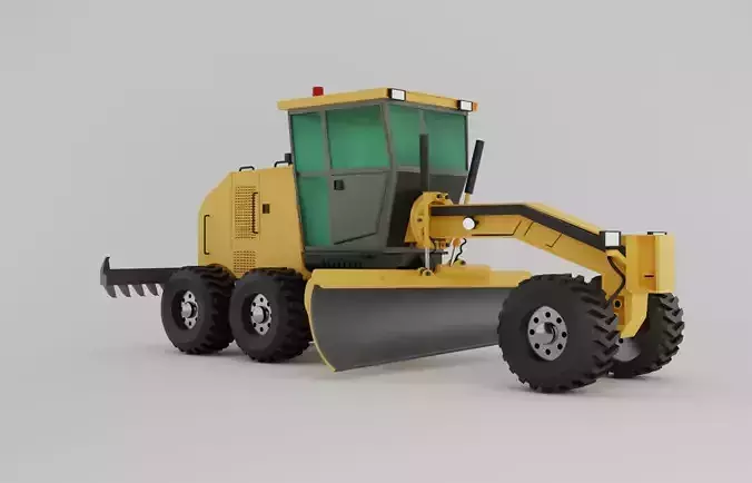 Motor grader isolated on white