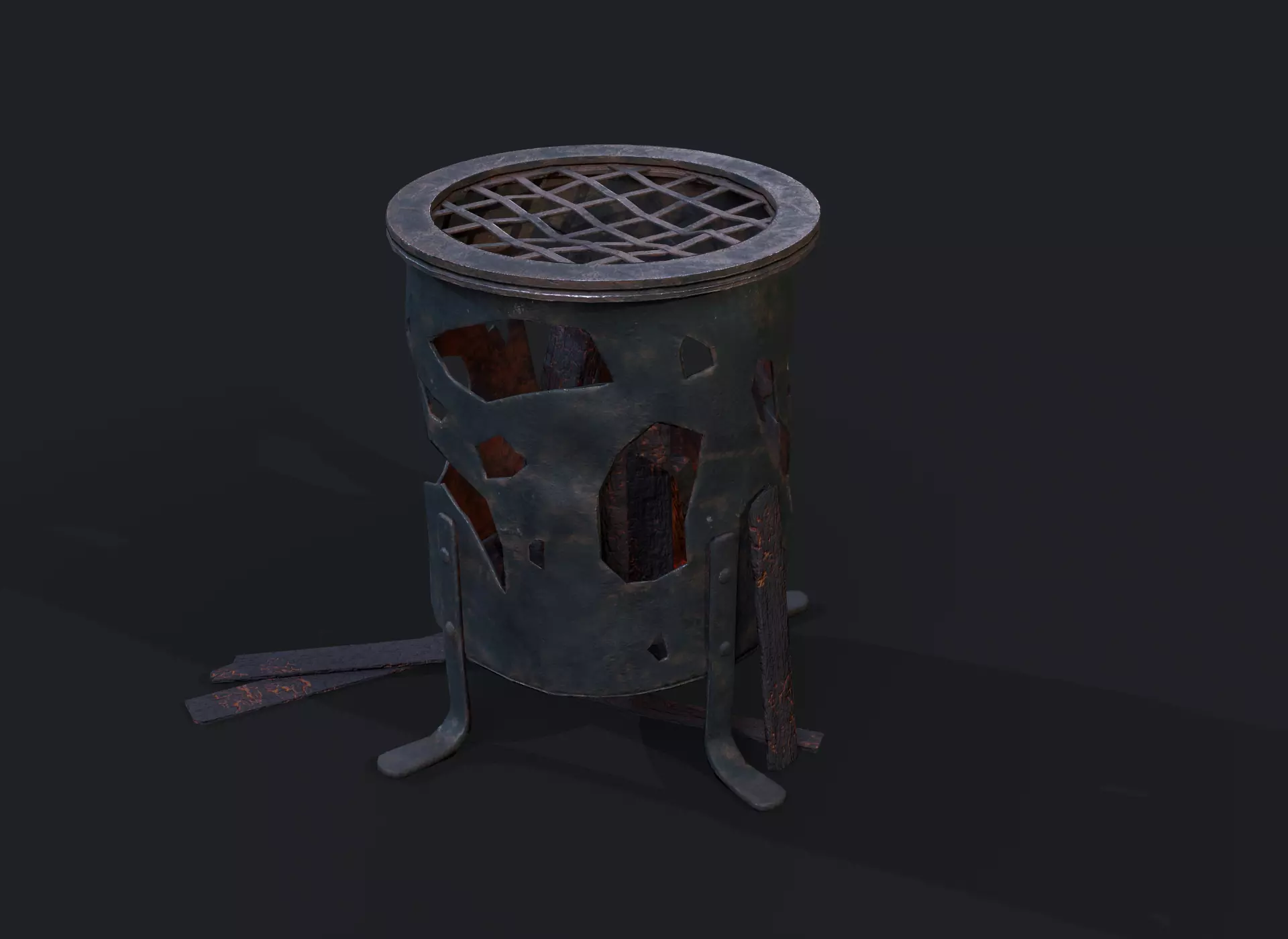 Old Braizer Low-poly 3D model_0