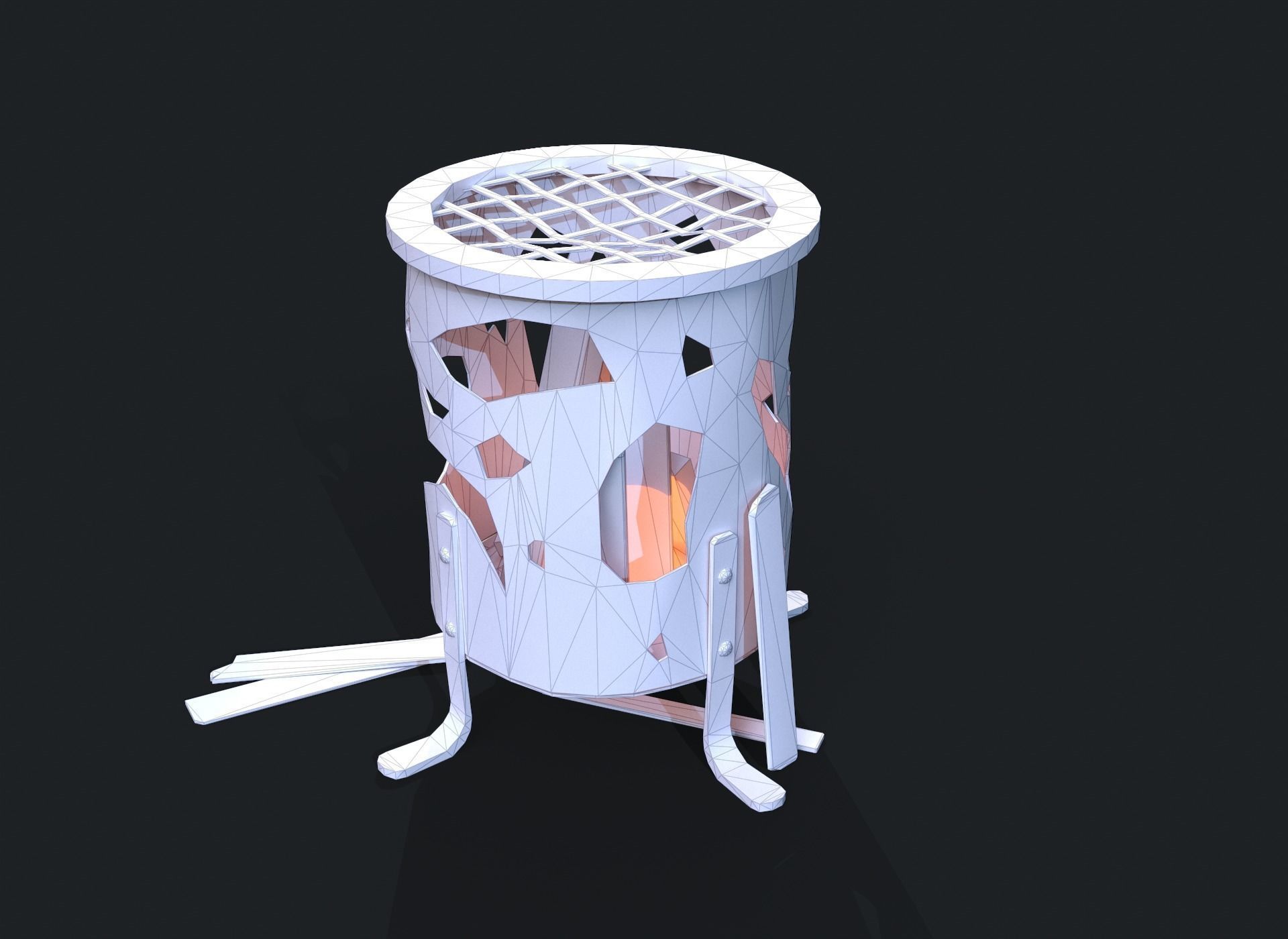 Old Braizer Low-poly 3D model_4